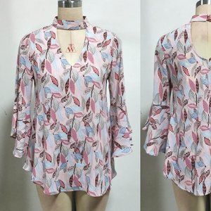 Pink Bell Sleeve top